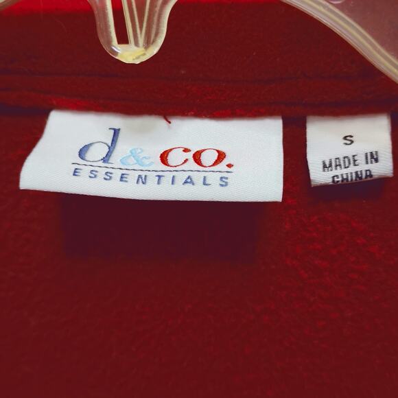 🎄Denim & Co 2 Fleece Button Up Shirt S Red White Cozy Top Shacket Bundle ❤️🤍 - Picture 12 of 16